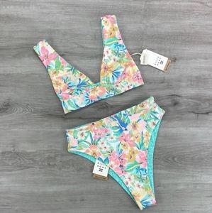 ☀️BILLABONG☀️ SWEET TROPICS REVERSIBLE SWEET TROPICS HIGH WAISTED BIKINI SET